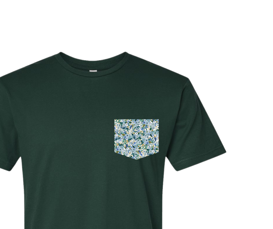 Forest Green Blue Rifle Floral