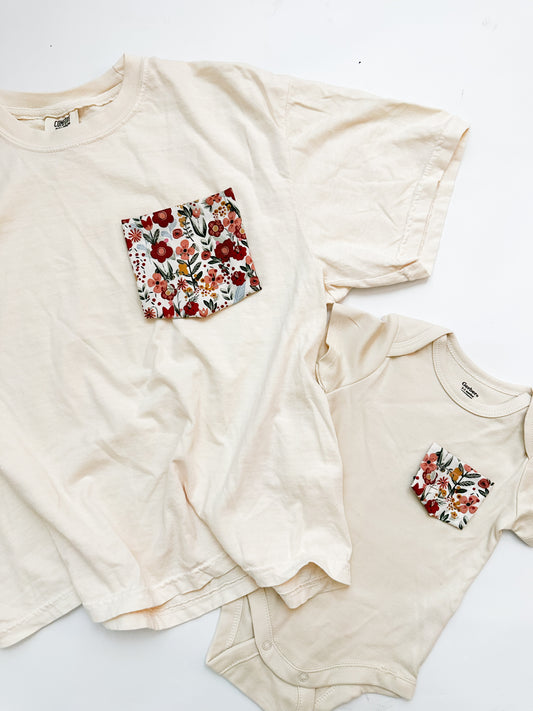 Mommy & Me Pocket Tees, Fall Floral